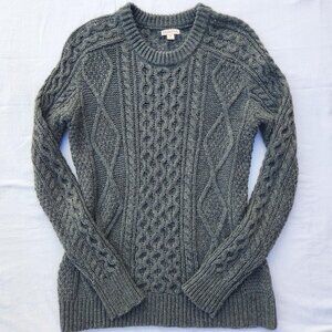Merona wool blend charcoal grey pullover cable knit sweater, size medium